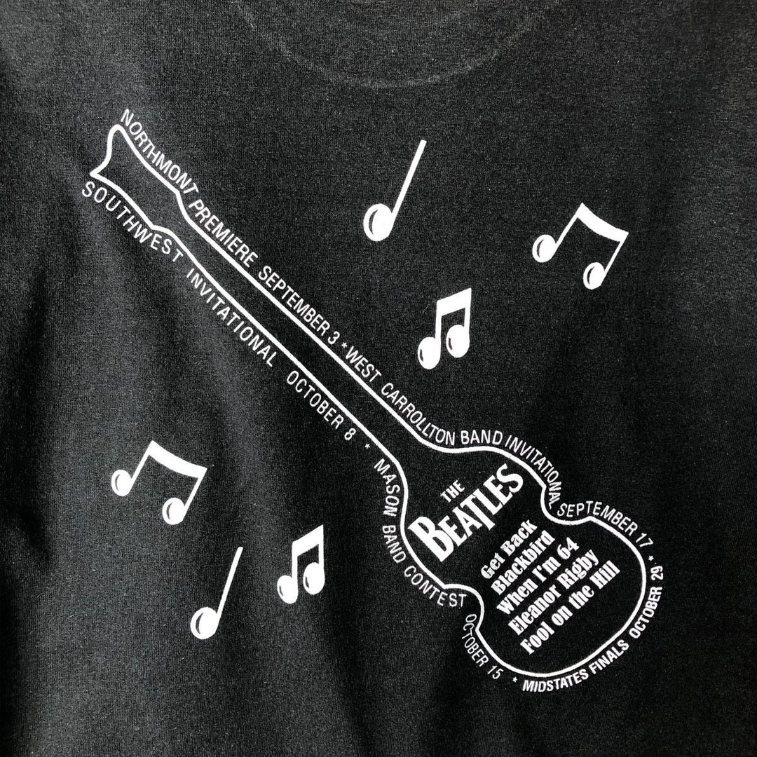 Hanes THE BEATLES Band T-shirt, Men's Size L (approx.) cotton black type Vintage Second Hand