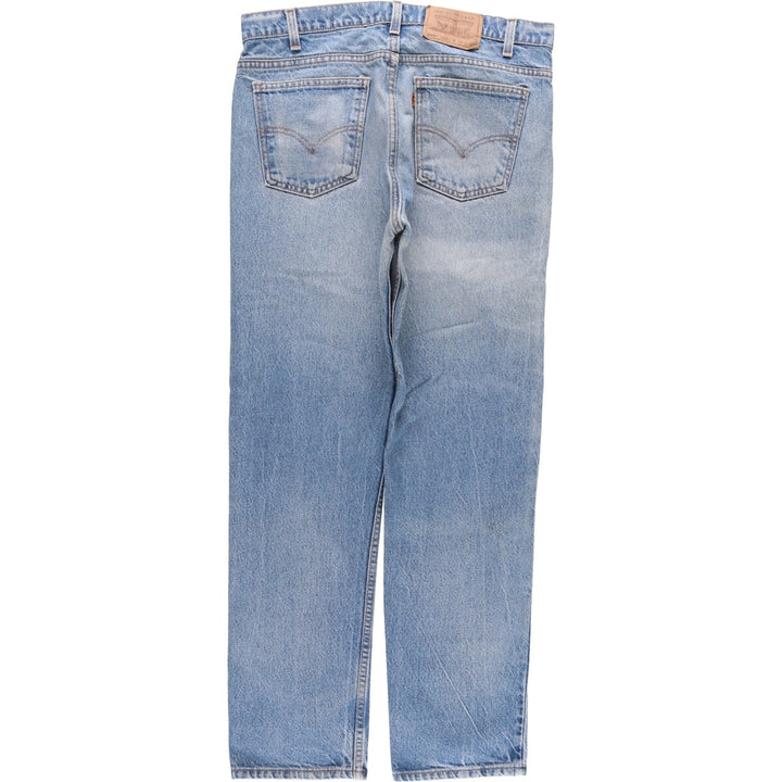 90'S Levi's 505 Regular Fit Straight Leg Tapered Denim Pants with Orange Tab, Made in USA, Men's Size 36 cotton blue type Vintage Second Hand