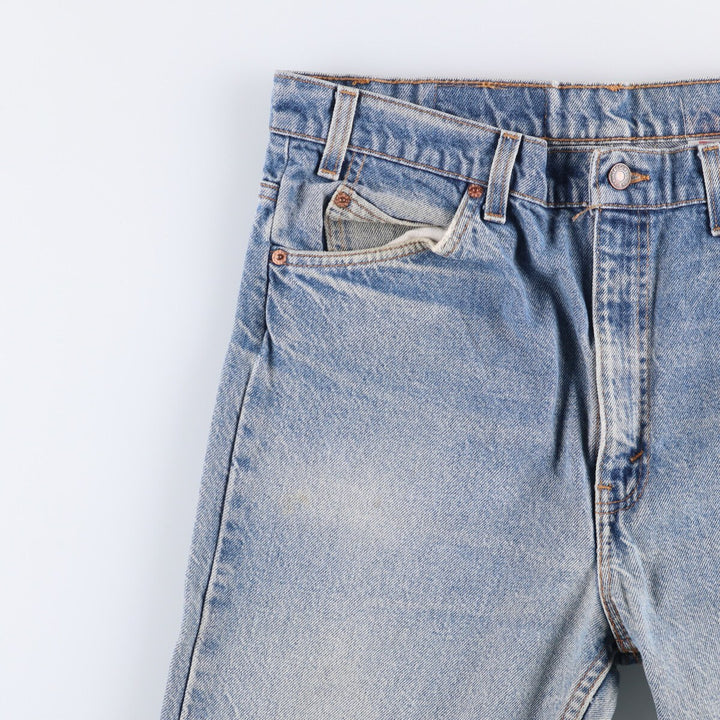 90'S Levi's 505 Regular Fit Straight Leg Tapered Denim Pants with Orange Tab, Made in USA, Men's Size 36 cotton blue type Vintage Second Hand