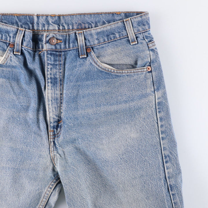 90'S Levi's 505 Regular Fit Straight Leg Tapered Denim Pants with Orange Tab, Made in USA, Men's Size 36 cotton blue type Vintage Second Hand