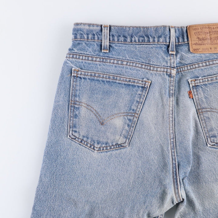 90'S Levi's 505 Regular Fit Straight Leg Tapered Denim Pants with Orange Tab, Made in USA, Men's Size 36 cotton blue type Vintage Second Hand