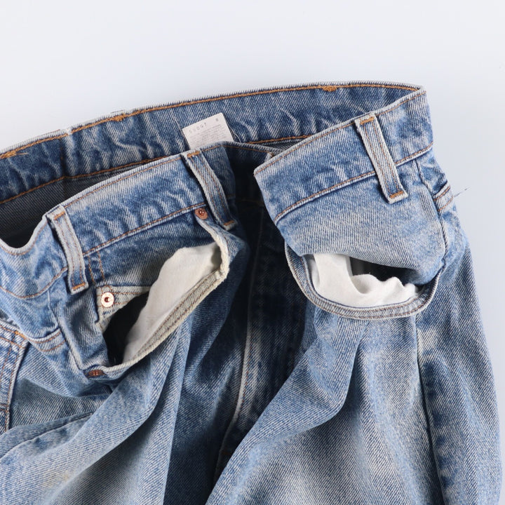 90'S Levi's 505 Regular Fit Straight Leg Tapered Denim Pants with Orange Tab, Made in USA, Men's Size 36 cotton blue type Vintage Second Hand