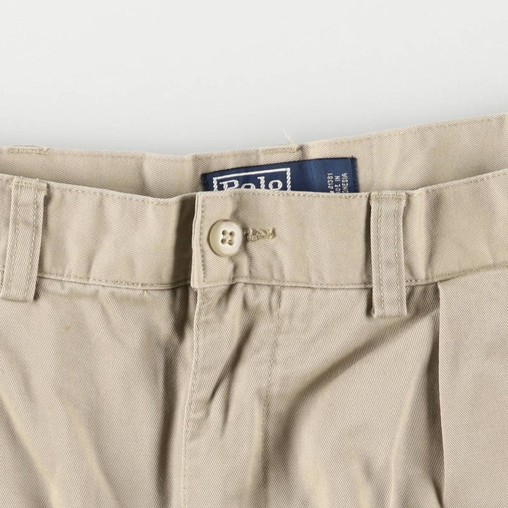Ralph Lauren POLO by Ralph Lauren TYLER SHORT Two-pleat chino shorts, short pants, men's size W34 cotton Beige type Vintage Second Hand
