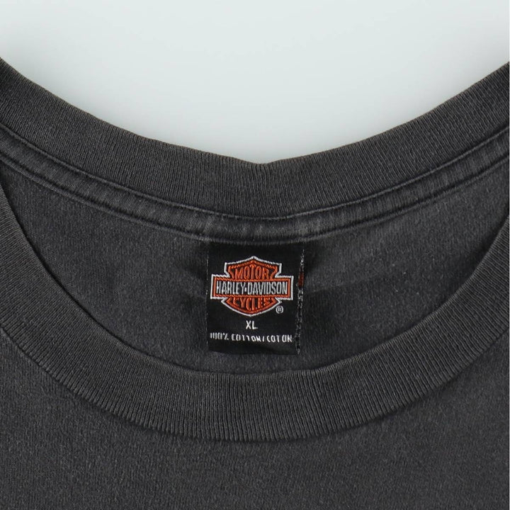 Harley-Davidson Fire Pattern Motorcycle Bike T-Shirt Made in USA Men's XL cotton gray type Vintage Second Hand