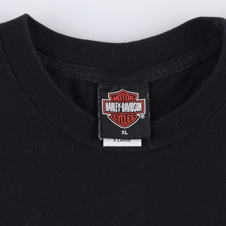 00'S Harley-Davidson Motorcycle Bike T-shirt Made in USA Men's XL cotton black type Vintage Second Hand