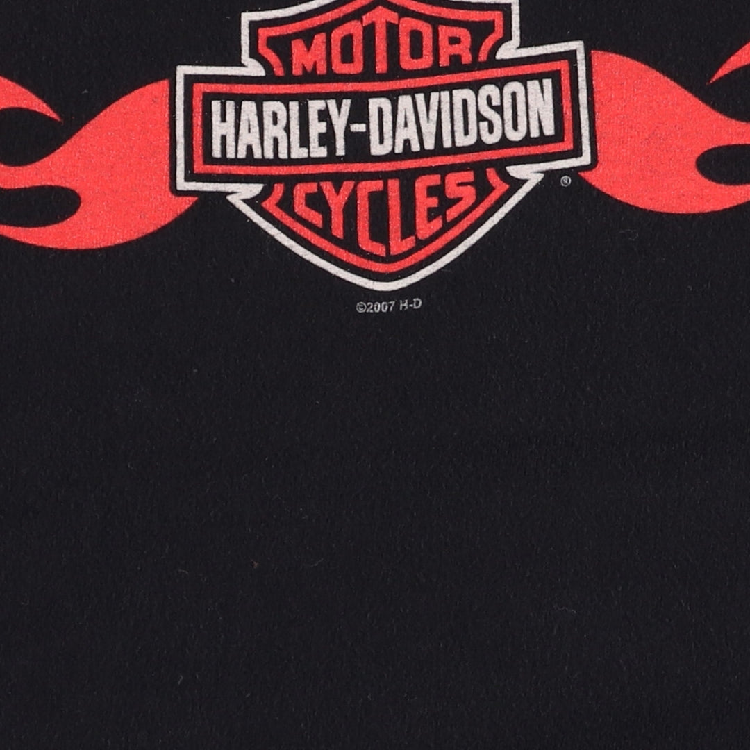 00'S Harley-Davidson Motorcycle Bike T-shirt Made in USA Men's XL cotton black type Vintage Second Hand