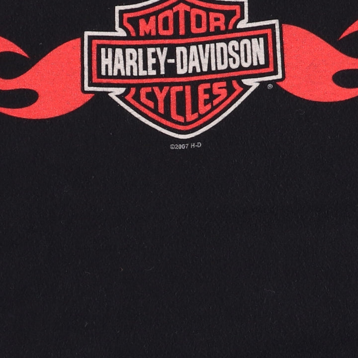 00'S Harley-Davidson Motorcycle Bike T-shirt Made in USA Men's XL cotton black type Vintage Second Hand