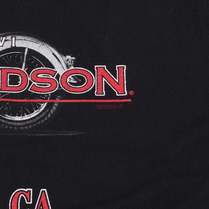 00'S Harley-Davidson Motorcycle Bike T-shirt Made in USA Men's XL cotton black type Vintage Second Hand