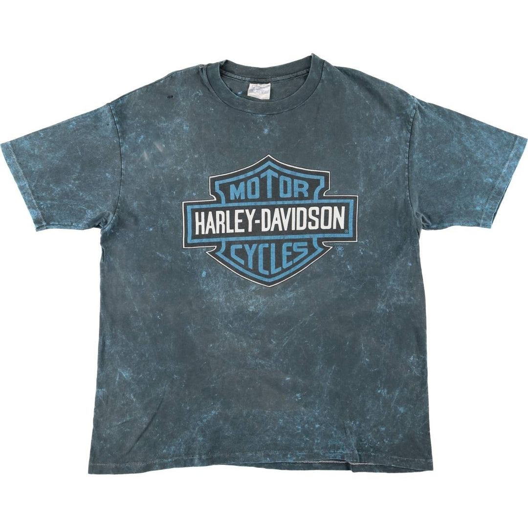 Hanes Harley-Davidson Motorcycle T-Shirt, Made in USA, Men's XXL cotton blue type Vintage Second Hand