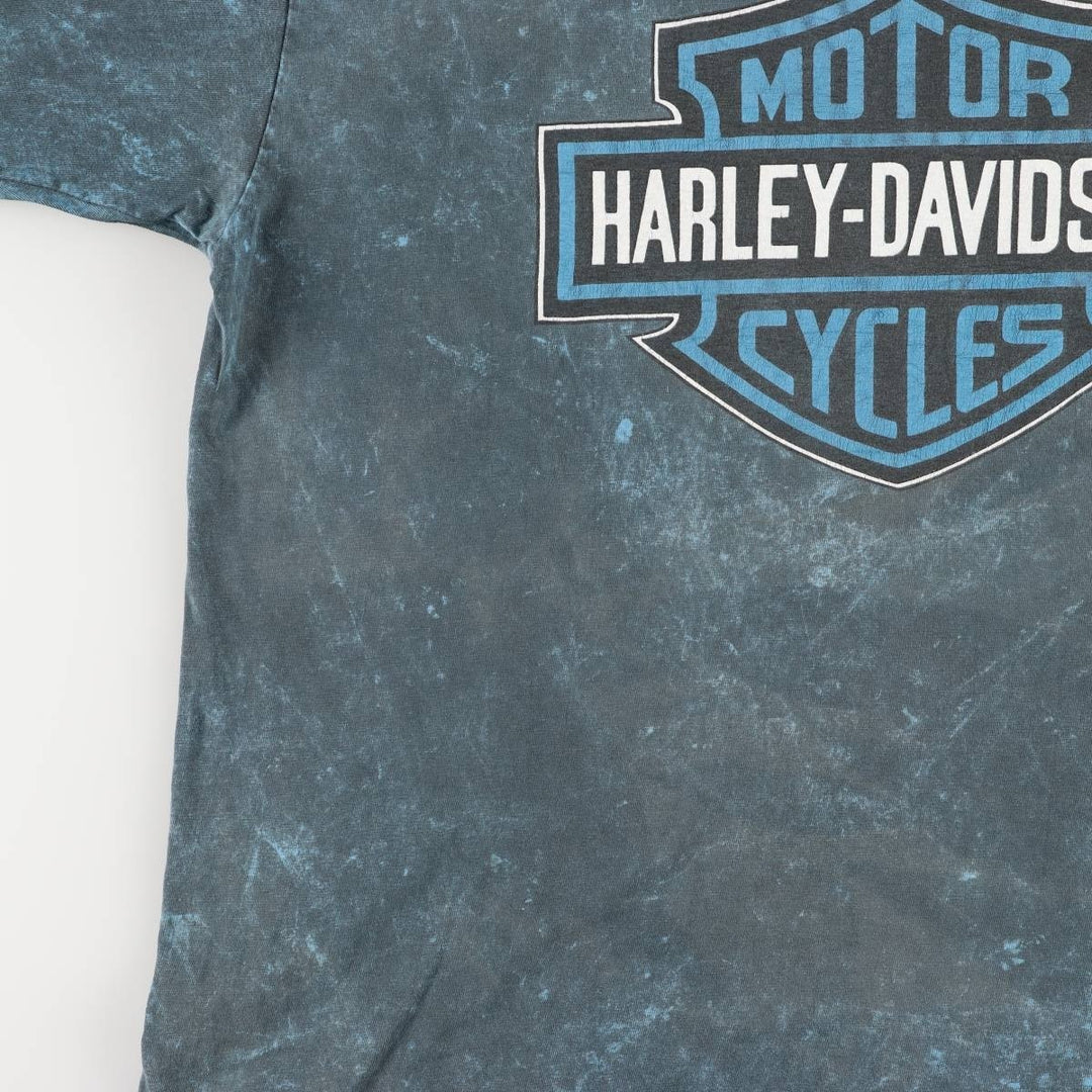 Hanes Harley-Davidson Motorcycle T-Shirt, Made in USA, Men's XXL cotton blue type Vintage Second Hand