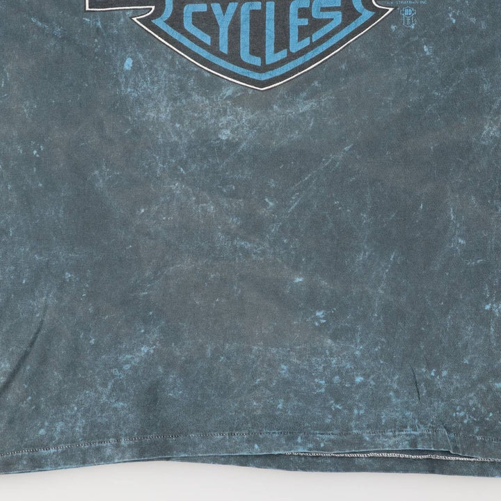 Hanes Harley-Davidson Motorcycle T-Shirt, Made in USA, Men's XXL cotton blue type Vintage Second Hand