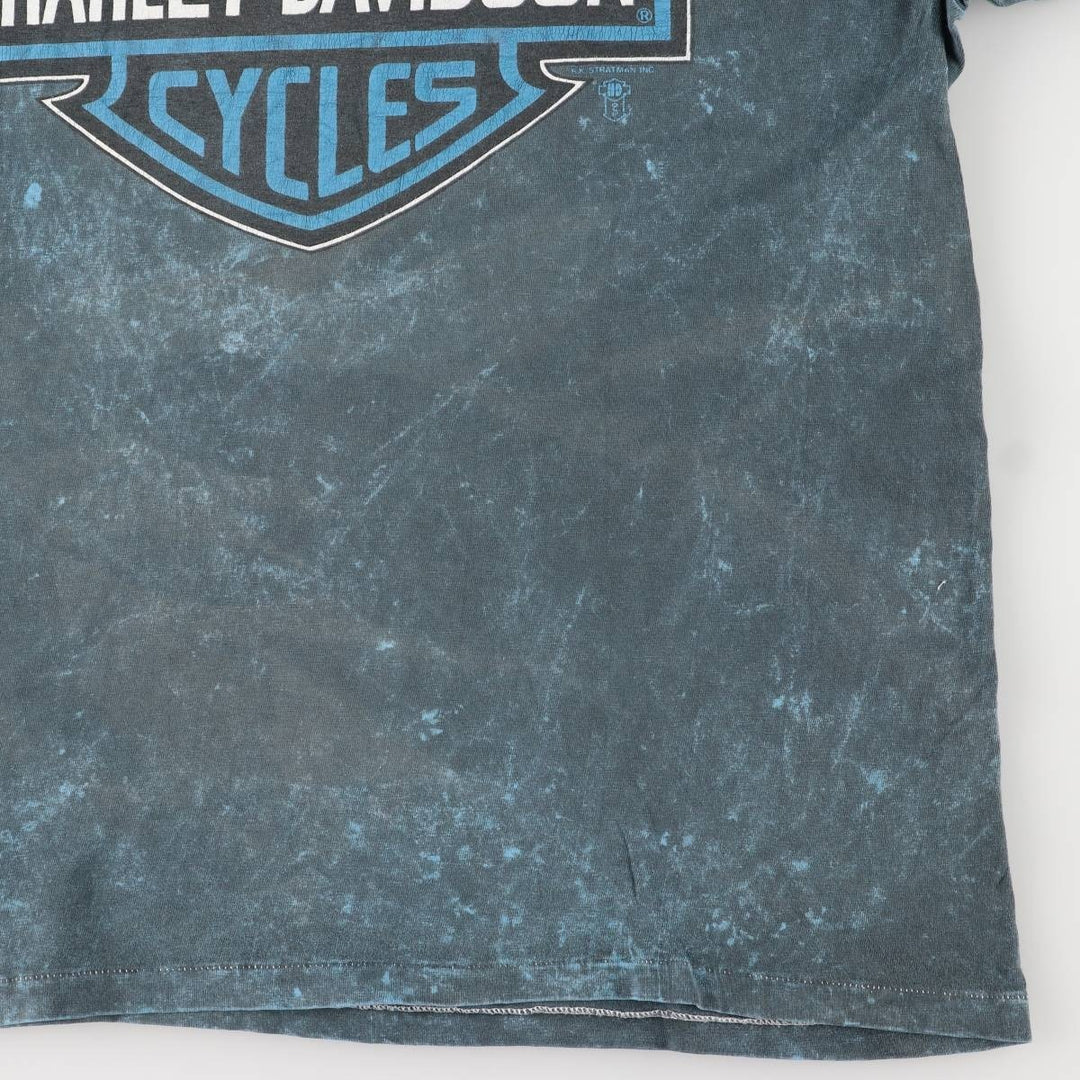 Hanes Harley-Davidson Motorcycle T-Shirt, Made in USA, Men's XXL cotton blue type Vintage Second Hand