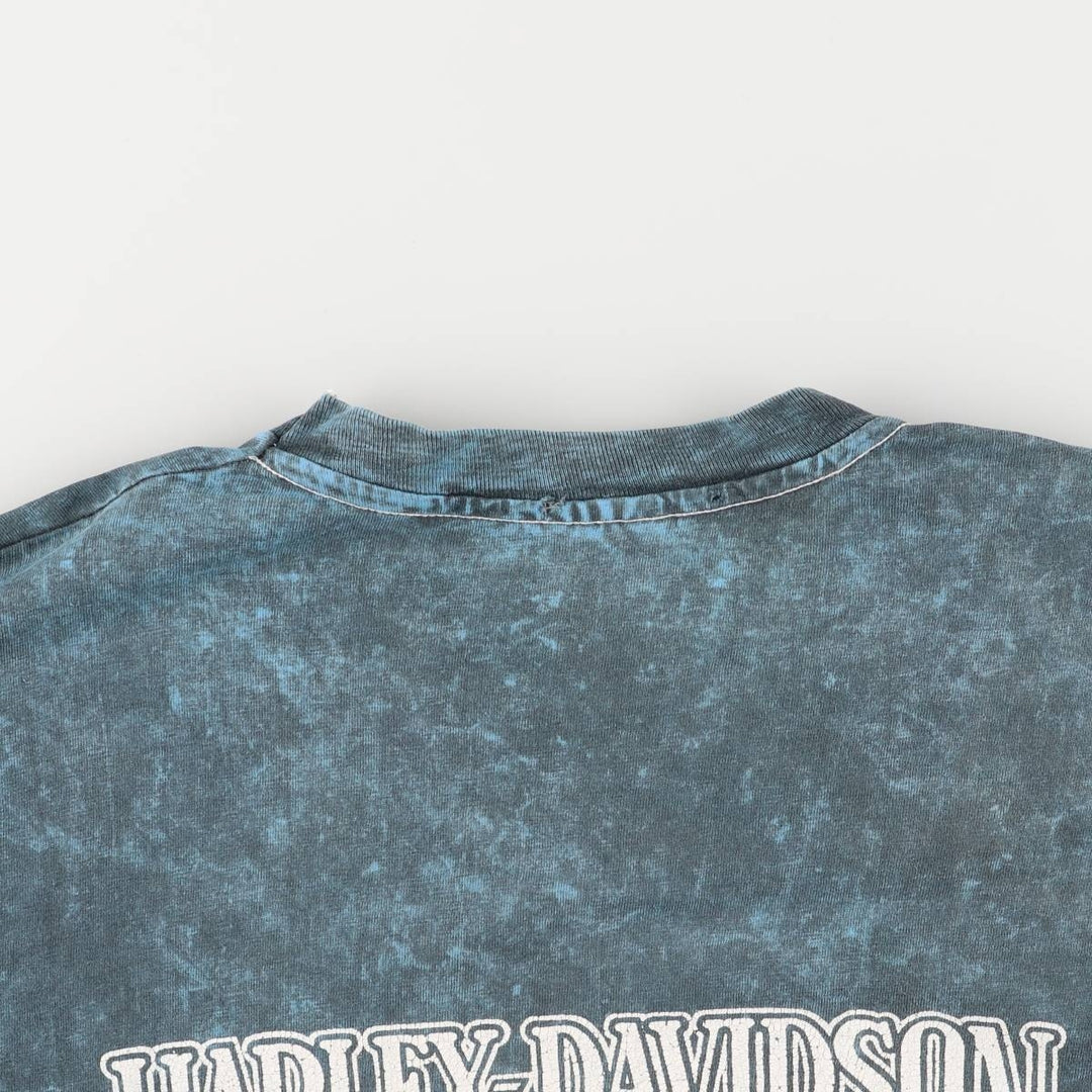Hanes Harley-Davidson Motorcycle T-Shirt, Made in USA, Men's XXL cotton blue type Vintage Second Hand