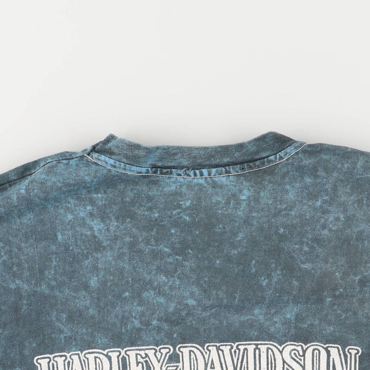 Hanes Harley-Davidson Motorcycle T-Shirt, Made in USA, Men's XXL cotton blue type Vintage Second Hand