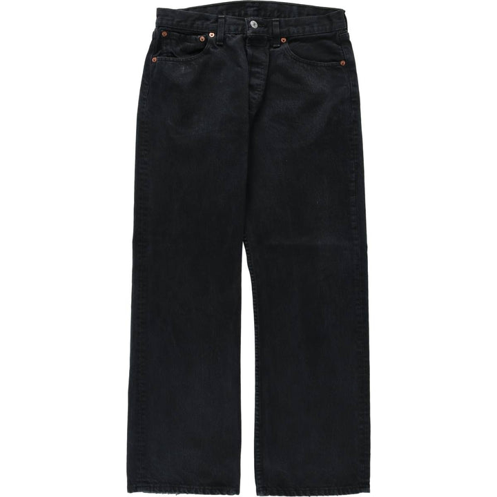 Levi's 501 0165 Euro Model Black Denim Straight Leg Jeans, Made in Spain, Men's Size W30 (approx.) cotton black type Vintage Second Hand