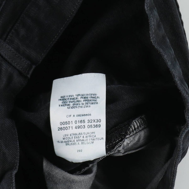 Levi's 501 0165 Euro Model Black Denim Straight Leg Jeans, Made in Spain, Men's Size W30 (approx.) cotton black type Vintage Second Hand