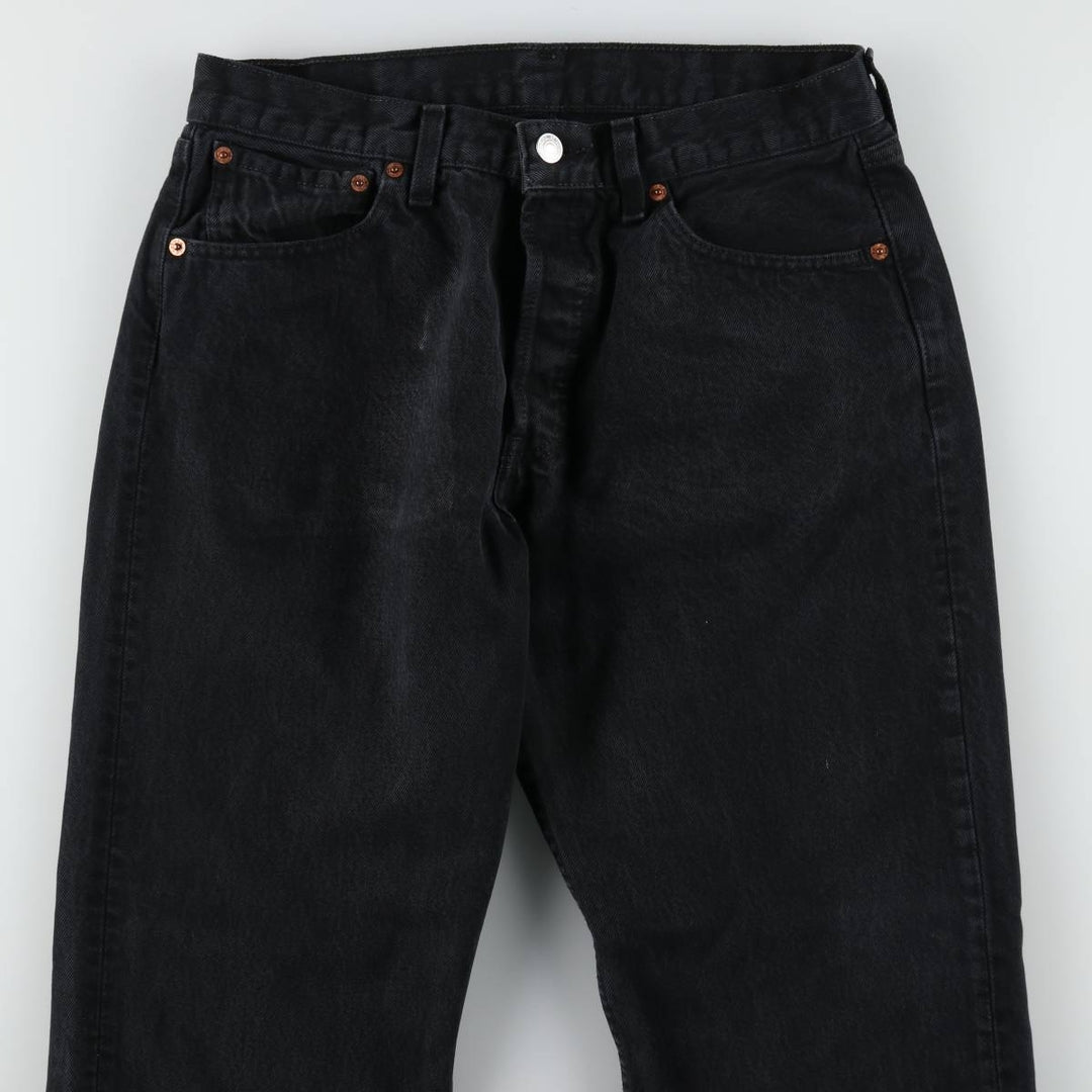 Levi's 501 0165 Euro Model Black Denim Straight Leg Jeans, Made in Spain, Men's Size W30 (approx.) cotton black type Vintage Second Hand