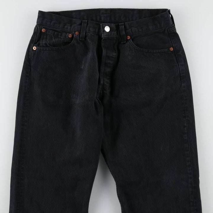 Levi's 501 0165 Euro Model Black Denim Straight Leg Jeans, Made in Spain, Men's Size W30 (approx.) cotton black type Vintage Second Hand