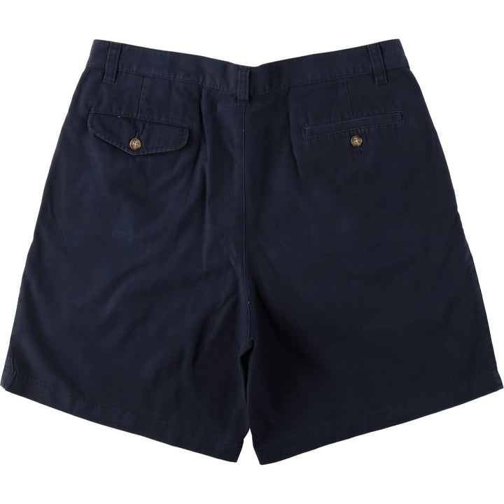 2000'S Eddie Bauer Two-Pleat Chino Shorts, Men's Size W36 (approx.) cotton navy blue type Vintage Second Hand