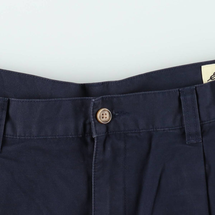 2000'S Eddie Bauer Two-Pleat Chino Shorts, Men's Size W36 (approx.) cotton navy blue type Vintage Second Hand