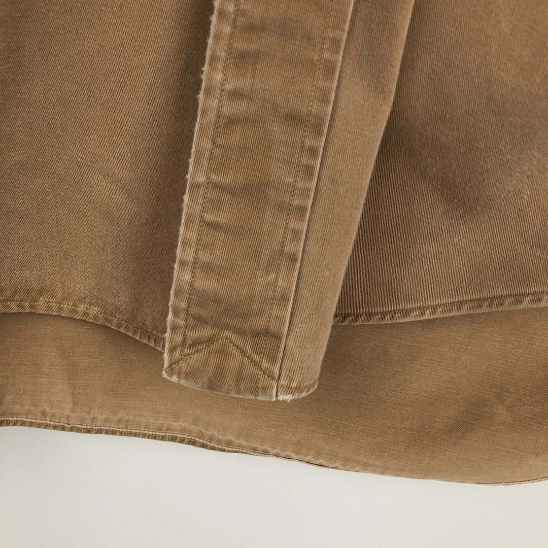 Ralph Lauren BLAKE long sleeve button down shirt, men's size M cotton beige type brown Vintage Second Hand