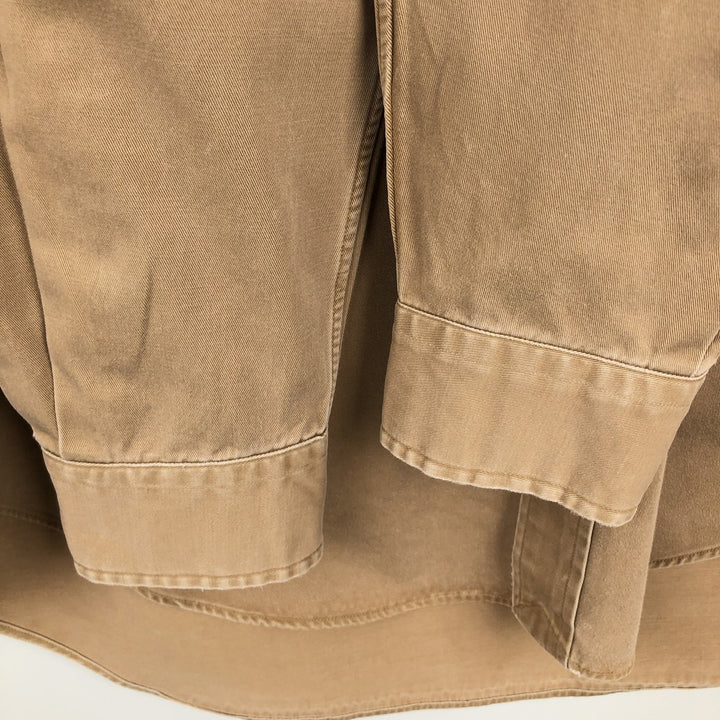 Ralph Lauren BLAKE long sleeve button down shirt, men's size M cotton beige type brown Vintage Second Hand