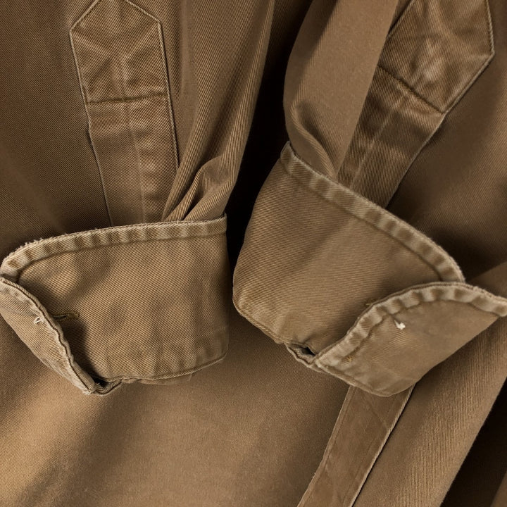Ralph Lauren BLAKE long sleeve button down shirt, men's size M cotton beige type brown Vintage Second Hand