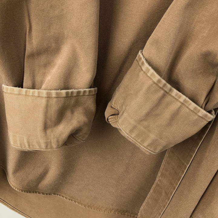 Ralph Lauren BLAKE long sleeve button down shirt, men's size M cotton beige type brown Vintage Second Hand