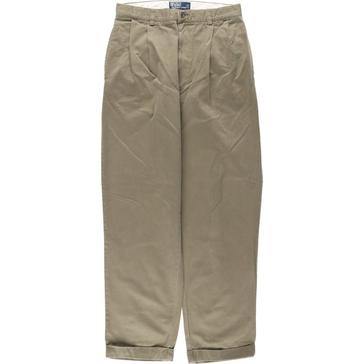 Ralph Lauren POLO by Ralph Lauren HAMMOND PANT, two-pleat chino pants, men's, w31 equivalent cotton Khaki type Vintage Second Hand