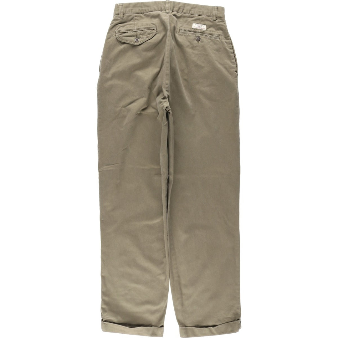 Ralph Lauren POLO by Ralph Lauren HAMMOND PANT, two-pleat chino pants, men's, w31 equivalent cotton Khaki type Vintage Second Hand