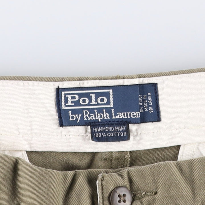 Ralph Lauren POLO by Ralph Lauren HAMMOND PANT, two-pleat chino pants, men's, w31 equivalent cotton Khaki type Vintage Second Hand