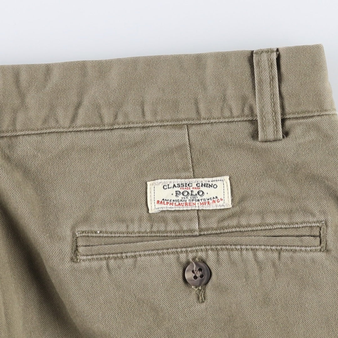 Ralph Lauren POLO by Ralph Lauren HAMMOND PANT, two-pleat chino pants, men's, w31 equivalent cotton Khaki type Vintage Second Hand