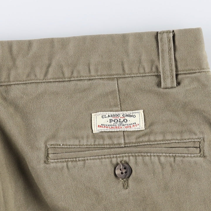 Ralph Lauren POLO by Ralph Lauren HAMMOND PANT, two-pleat chino pants, men's, w31 equivalent cotton Khaki type Vintage Second Hand