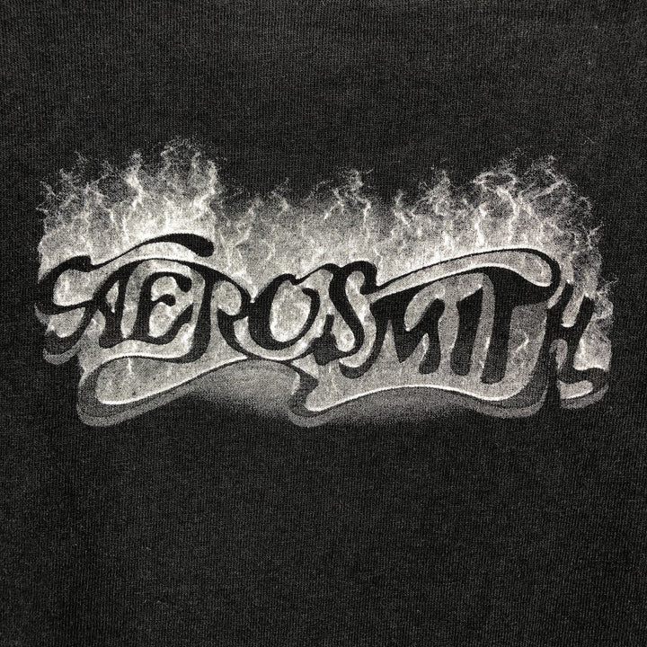 GIANT AEROSMITH Aerosmith Band T-shirt, Made in USA, Men's XL equivalent. cotton black type Vintage Second Hand
