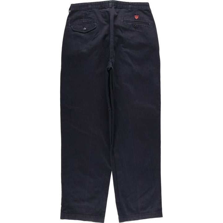 Vintage Ralph Lauren POLO GOLF two-pleat chino pants, men's size W34. cotton navy blue type Vintage Second Hand