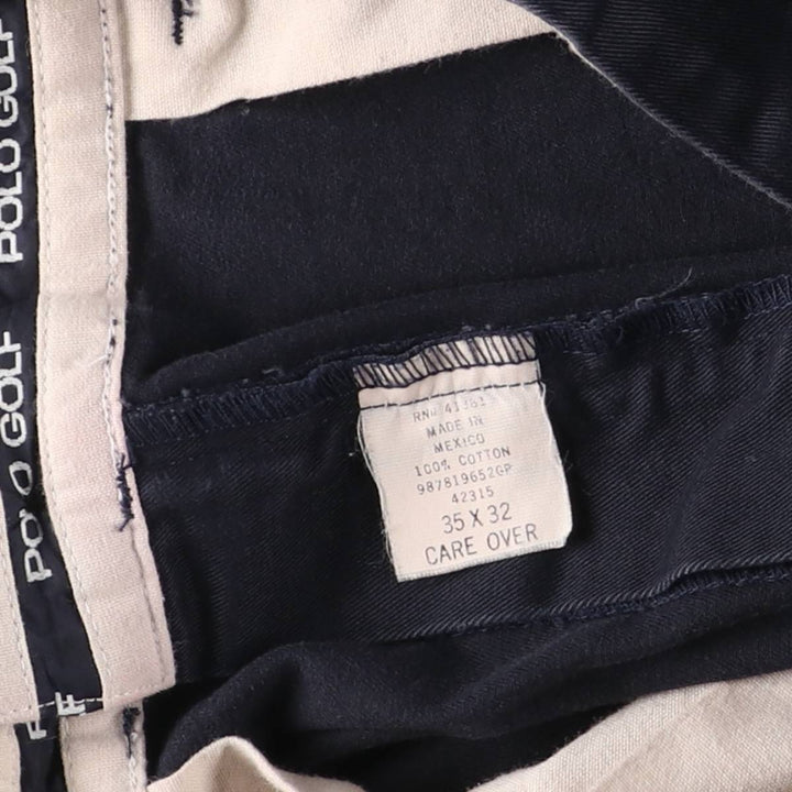 Vintage Ralph Lauren POLO GOLF two-pleat chino pants, men's size W34. cotton navy blue type Vintage Second Hand