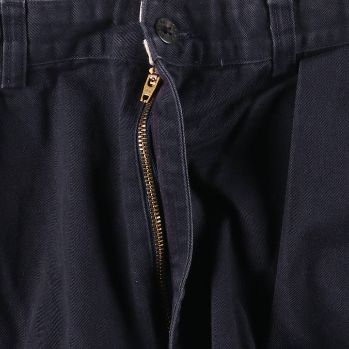 Vintage Ralph Lauren POLO GOLF two-pleat chino pants, men's size W34. cotton navy blue type Vintage Second Hand