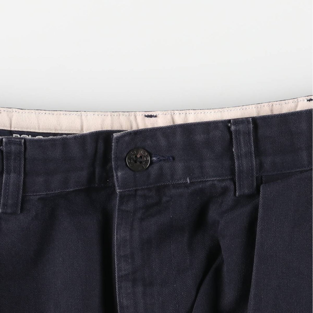 Vintage Ralph Lauren POLO GOLF two-pleat chino pants, men's size W34. cotton navy blue type Vintage Second Hand