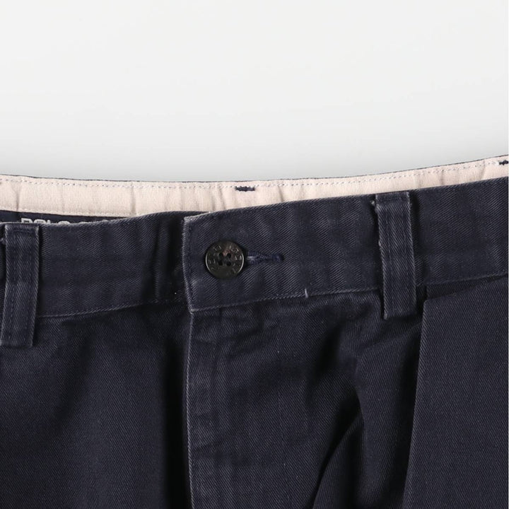 Vintage Ralph Lauren POLO GOLF two-pleat chino pants, men's size W34. cotton navy blue type Vintage Second Hand