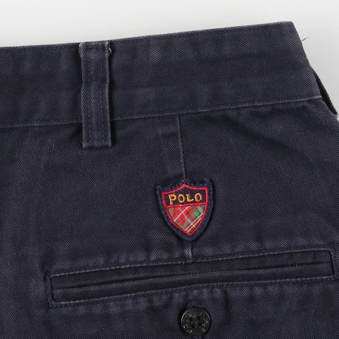Vintage Ralph Lauren POLO GOLF two-pleat chino pants, men's size W34. cotton navy blue type Vintage Second Hand