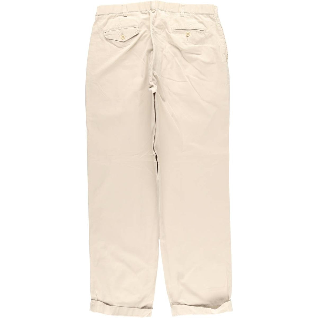 Ralph Lauren POLO by Ralph Lauren HAMMOND PANT, two-pleat chino pants, men's w36 equivalent cotton ivory Vintage Second Hand