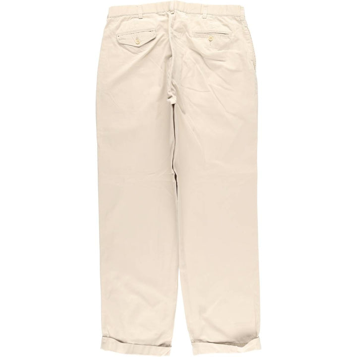 Ralph Lauren POLO by Ralph Lauren HAMMOND PANT, two-pleat chino pants, men's w36 equivalent cotton ivory Vintage Second Hand