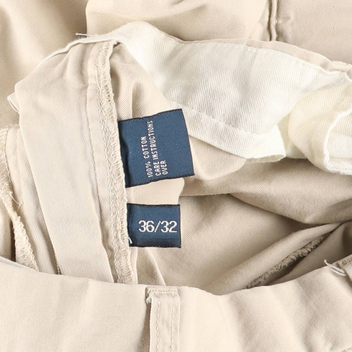 Ralph Lauren POLO by Ralph Lauren HAMMOND PANT, two-pleat chino pants, men's w36 equivalent cotton ivory Vintage Second Hand