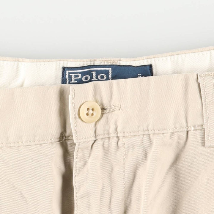 Ralph Lauren POLO by Ralph Lauren HAMMOND PANT, two-pleat chino pants, men's w36 equivalent cotton ivory Vintage Second Hand