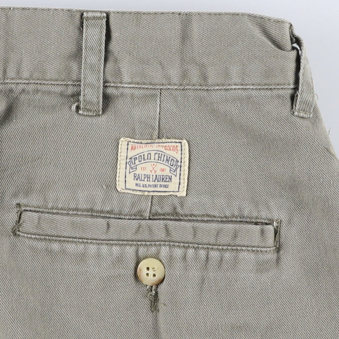 Ralph Lauren POLO by Ralph Lauren Two-pleat Chino Pants for Men, W34 equivalent cotton gray type Vintage Second Hand