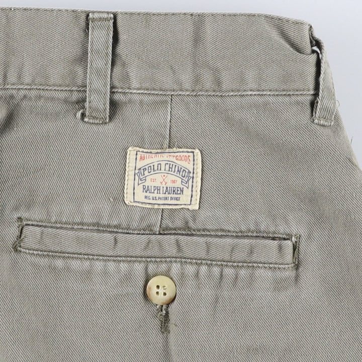 Ralph Lauren POLO by Ralph Lauren Two-pleat Chino Pants for Men, W34 equivalent cotton gray type Vintage Second Hand