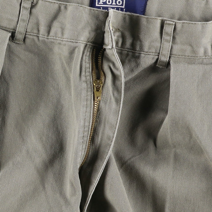 Ralph Lauren POLO by Ralph Lauren Two-pleat Chino Pants for Men, W34 equivalent cotton gray type Vintage Second Hand