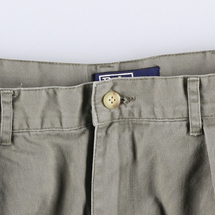 Ralph Lauren POLO by Ralph Lauren Two-pleat Chino Pants for Men, W34 equivalent cotton gray type Vintage Second Hand