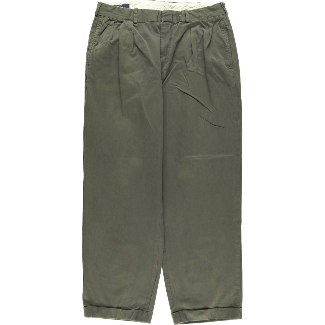Ralph Lauren POLO by Ralph Lauren Two-pleat Chino Pants for Men, W34 equivalent cotton Khaki type Vintage Second Hand