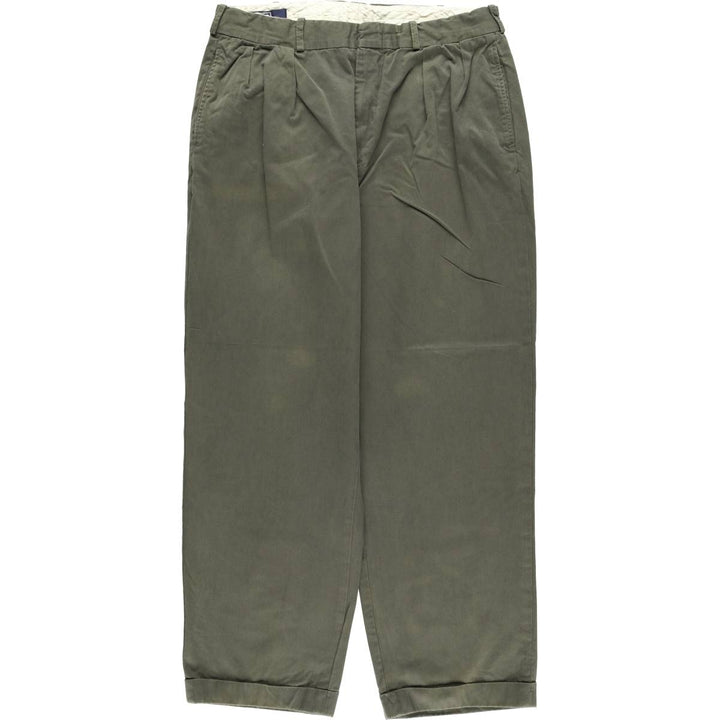 Ralph Lauren POLO by Ralph Lauren Two-pleat Chino Pants for Men, W34 equivalent cotton Khaki type Vintage Second Hand